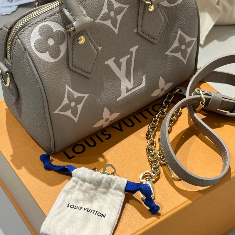 LV Speedy Bandoulière 20 LOUIS VUITTON路易威登 灰/米/粉M46575-3