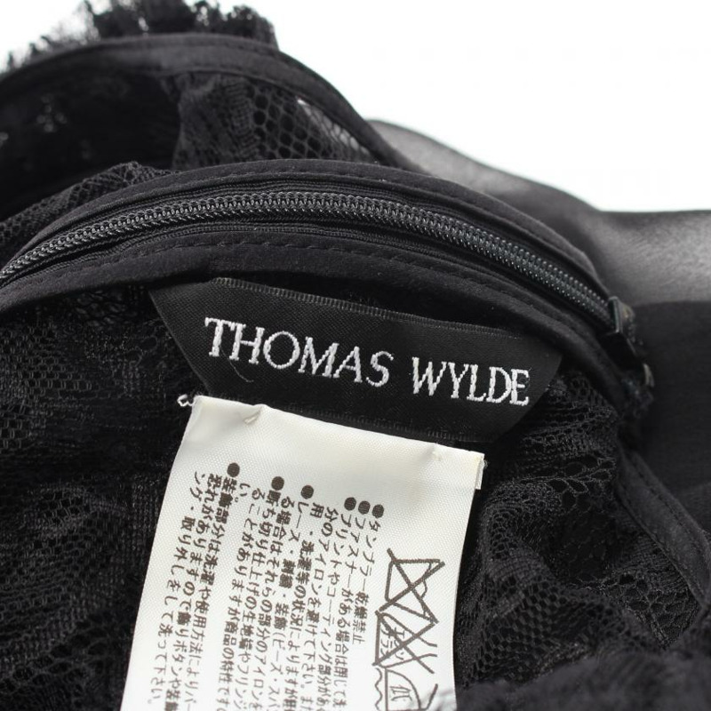 【日本直送】 THOMAS WYLDE 湯瑪斯 威爾德 女式襯衫 不 袖子 種族 絲綢 黑色的-3
