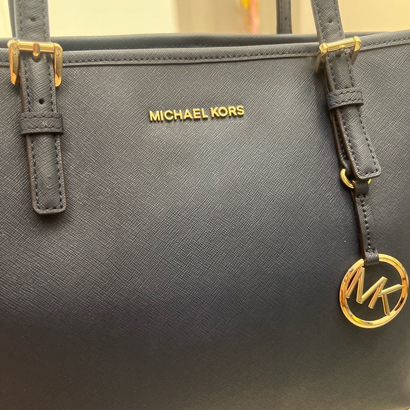 深藍色MK托特包-3