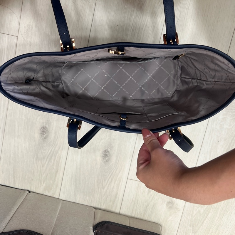 深藍色MK托特包-9