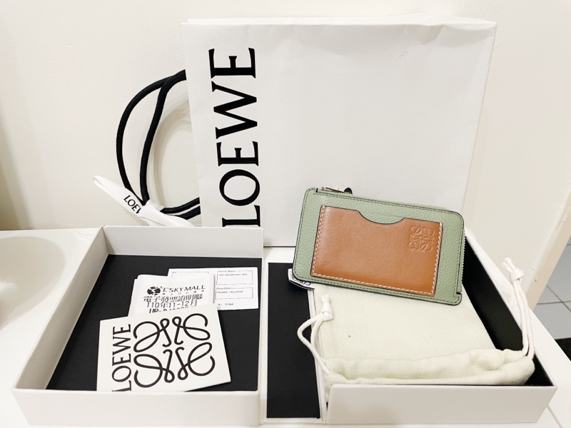 loewe 顆粒紋小牛皮卡包卡夾零錢包-0