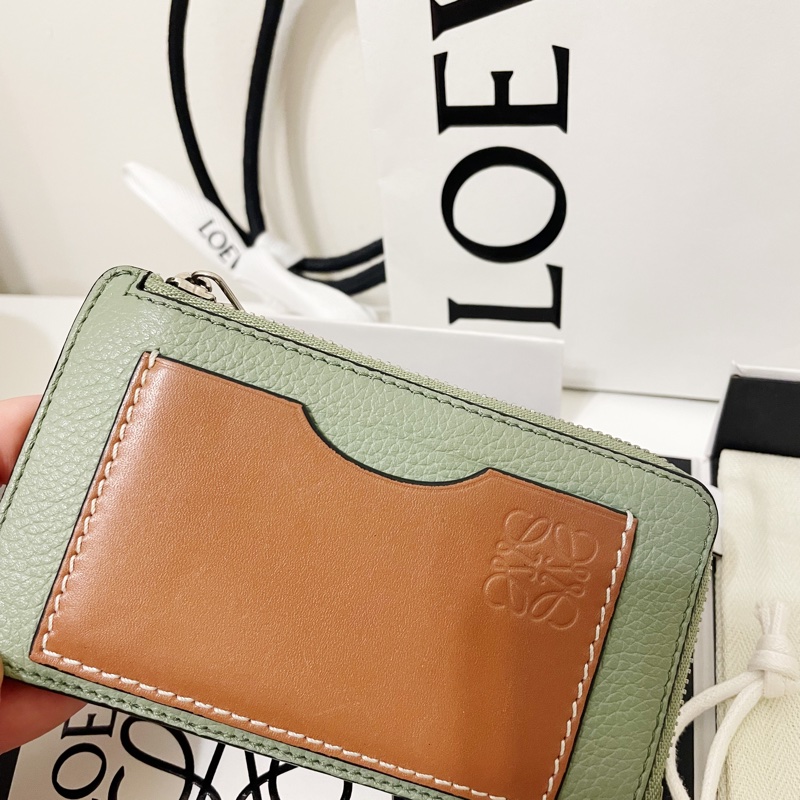 loewe 顆粒紋小牛皮卡包卡夾零錢包-1