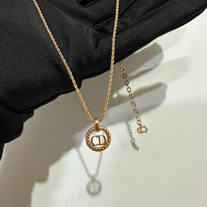 Christian Dior 經典金色CD麻花邊項鍊  極美款  近全新✨-0
