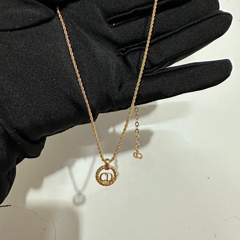 Christian Dior 經典金色CD麻花邊項鍊  極美款  近全新✨-1