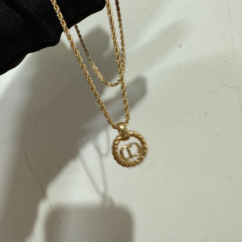 Christian Dior 經典金色CD麻花邊項鍊  極美款  近全新✨-4