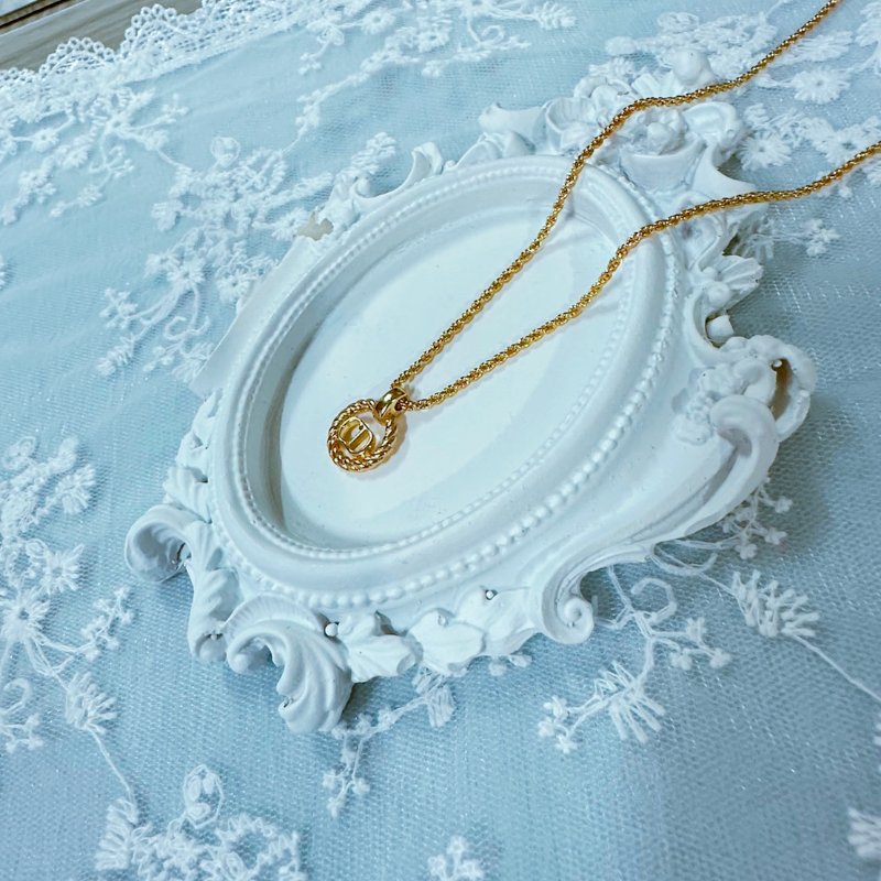 Christian Dior 經典金色CD麻花邊項鍊  極美款  近全新✨-5
