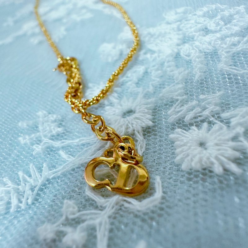 Christian Dior 經典金色CD麻花邊項鍊  極美款  近全新✨-7