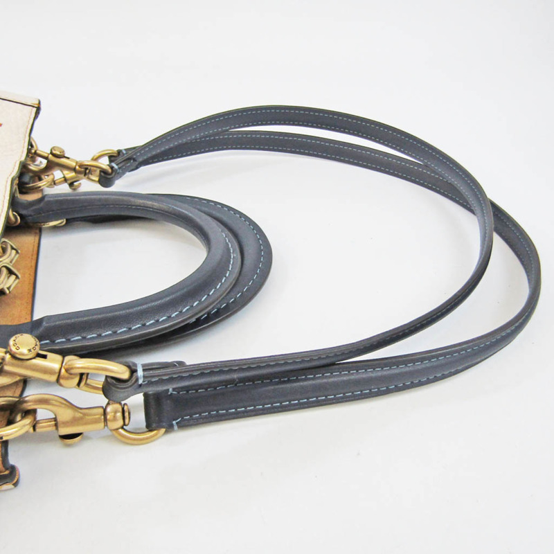 【日本直送】Coach DISNEY X Coach Rogue 25 公尺老鼠 C6166 女用皮革手提包，單肩包藍色，海軍藍，灰白色-7