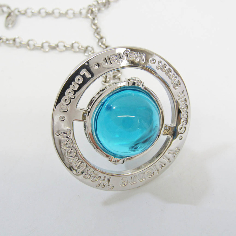 【日本直送】Vivienne Westwood 巨型圓球吊墜金屬、水鑽女用吊墜項鍊(藍色、銀色)-2