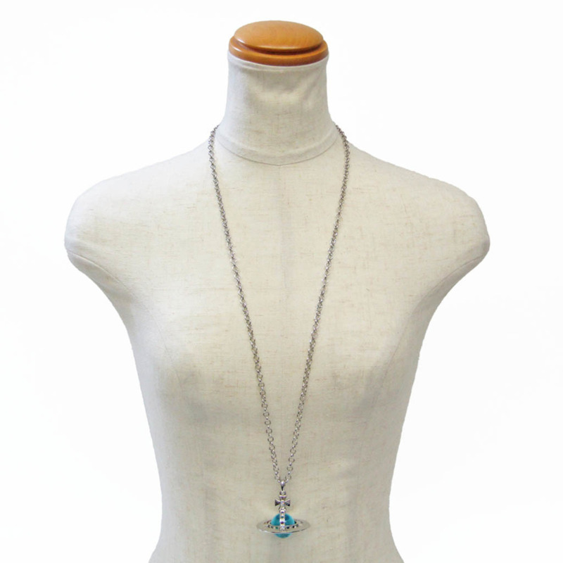 【日本直送】Vivienne Westwood 巨型圓球吊墜金屬、水鑽女用吊墜項鍊(藍色、銀色)-8