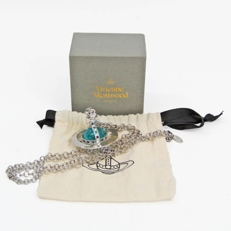 【日本直送】Vivienne Westwood 巨型圓球吊墜金屬、水鑽女用吊墜項鍊(藍色、銀色)-9
