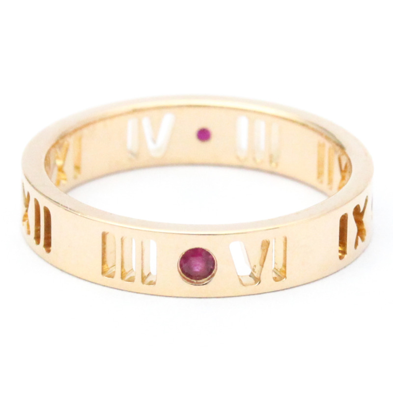 【日本直送】Tiffany Atlas 穿孔鑽石戒指 玫瑰金 (18K) 時尚紅寶石戒指 玫瑰金-0