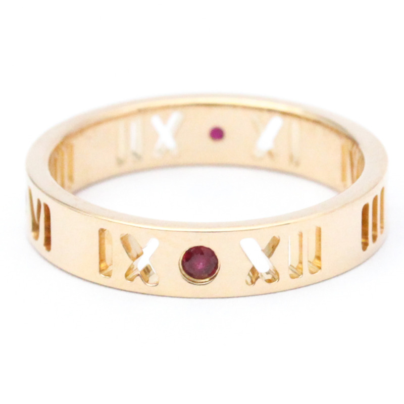 【日本直送】Tiffany Atlas 穿孔鑽石戒指 玫瑰金 (18K) 時尚紅寶石戒指 玫瑰金-1