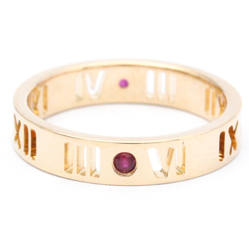 【日本直送】Tiffany Atlas 穿孔鑽石戒指 玫瑰金 (18K) 時尚紅寶石戒指 玫瑰金-2