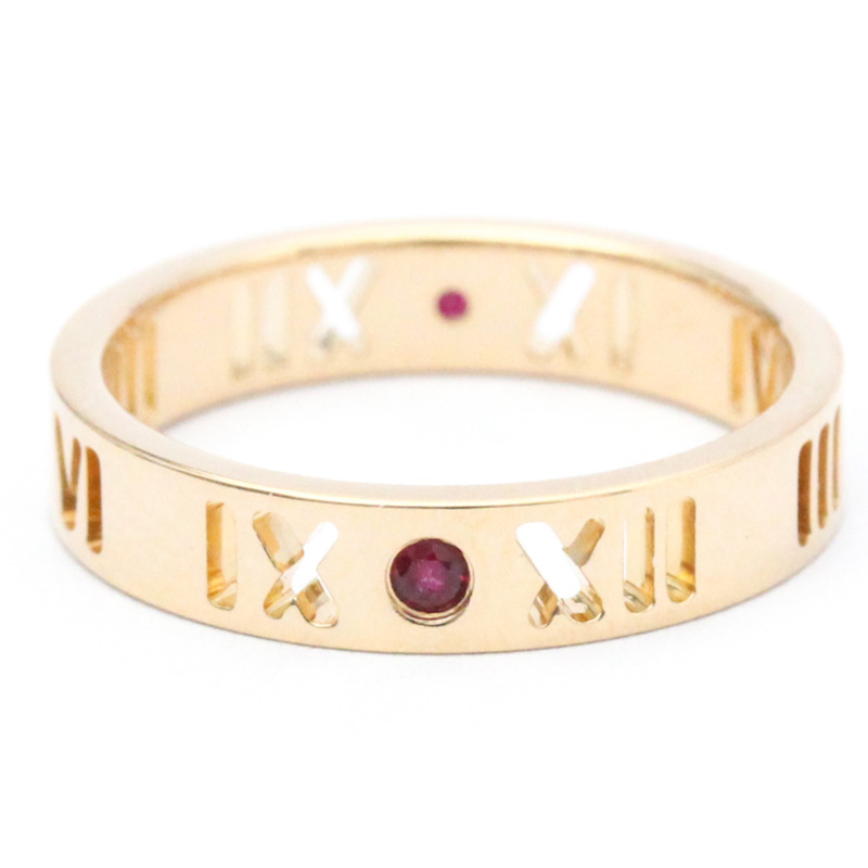 【日本直送】Tiffany Atlas 穿孔鑽石戒指 玫瑰金 (18K) 時尚紅寶石戒指 玫瑰金-3