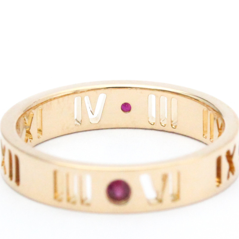 【日本直送】Tiffany Atlas 穿孔鑽石戒指 玫瑰金 (18K) 時尚紅寶石戒指 玫瑰金-4