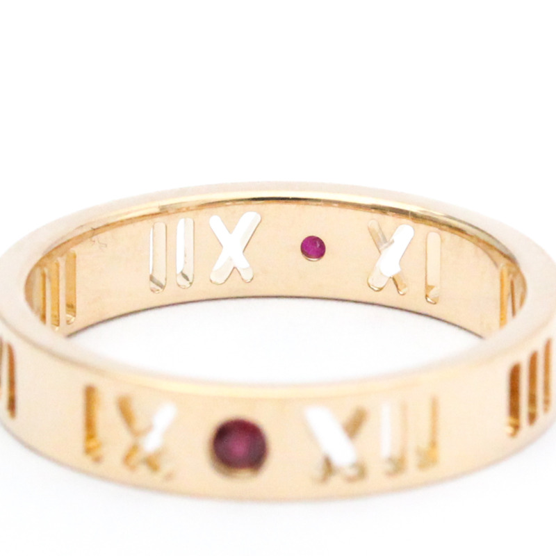 【日本直送】Tiffany Atlas 穿孔鑽石戒指 玫瑰金 (18K) 時尚紅寶石戒指 玫瑰金-5