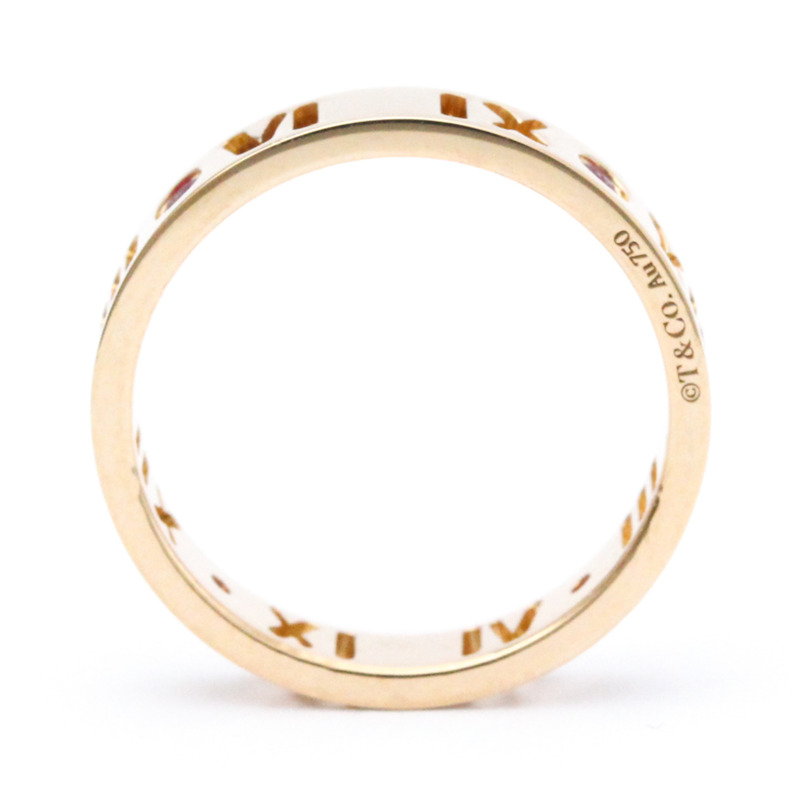 【日本直送】Tiffany Atlas 穿孔鑽石戒指 玫瑰金 (18K) 時尚紅寶石戒指 玫瑰金-8