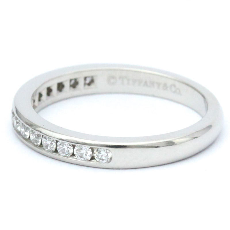 【日本直送】蒂芬妮槽鑲半鑽戒指鉑金時尚鑽石戒指戒指銀色-1