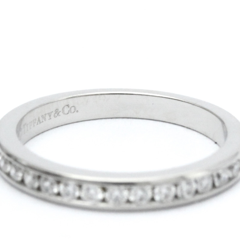 【日本直送】蒂芬妮槽鑲半鑽戒指鉑金時尚鑽石戒指戒指銀色-4