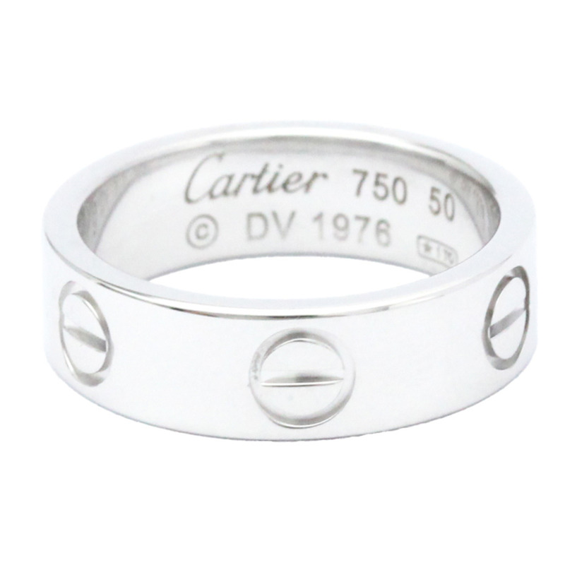 【日本直送】卡地亞 Love Love 戒指 白金 (18K) 時尚無石戒指 銀色-0