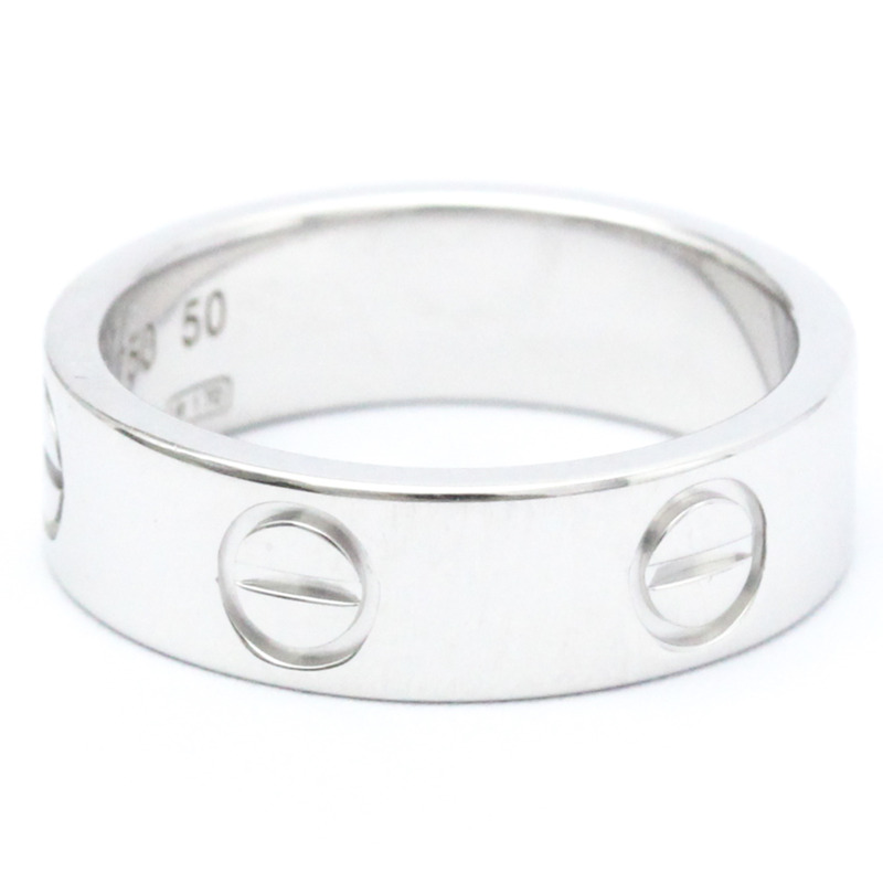 【日本直送】卡地亞 Love Love 戒指 白金 (18K) 時尚無石戒指 銀色-4