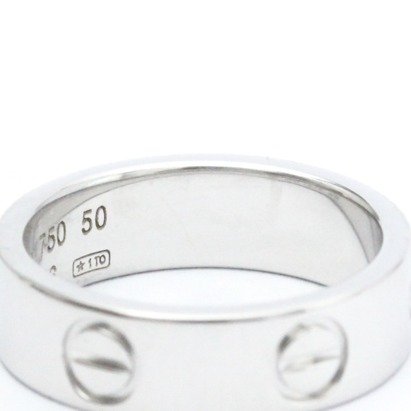 【日本直送】卡地亞 Love Love 戒指 白金 (18K) 時尚無石戒指 銀色-8