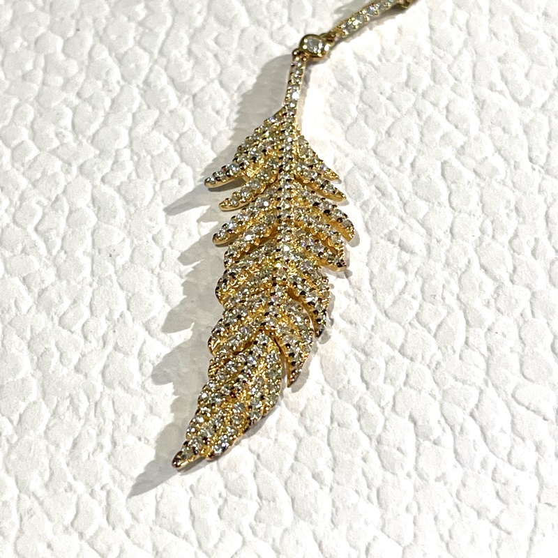 極新APM絕版款金色羽毛可調節項鍊（鎖骨鏈、毛衣鏈）-1