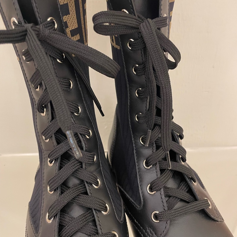 fendi黑色logo短靴-8