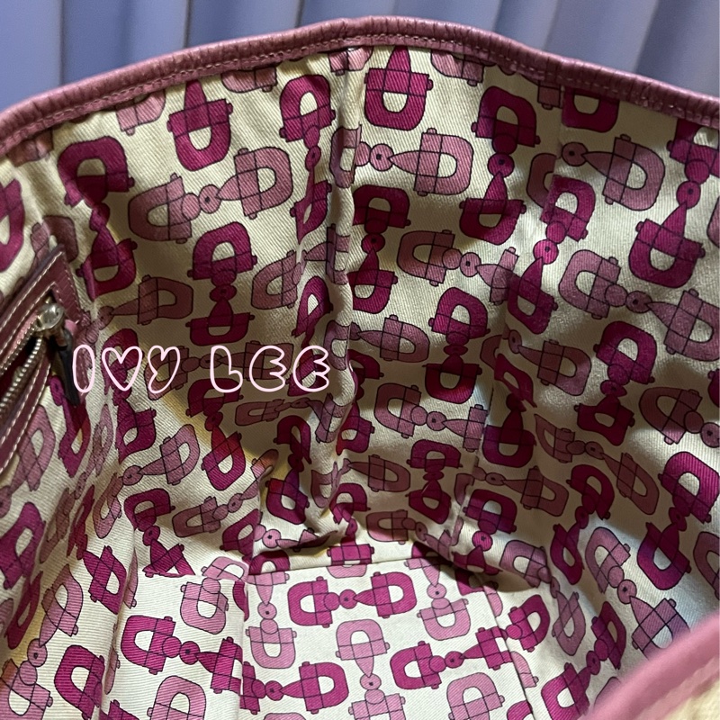 GUCCI 139260 桃紅粉邊 蝴蝶 緹花布 手提包 肩背包 托特包 購物包 BOOKTOTE 優惠款 二手精品-6