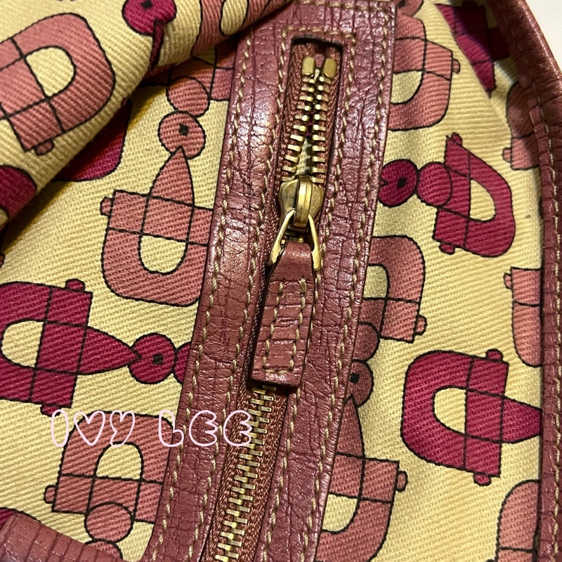 GUCCI 139260 桃紅粉邊 蝴蝶 緹花布 手提包 肩背包 托特包 購物包 BOOKTOTE 優惠款 二手精品-8