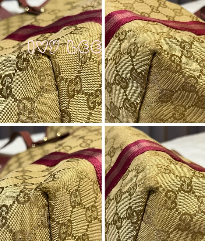 GUCCI 139260 桃紅粉邊 蝴蝶 緹花布 手提包 肩背包 托特包 購物包 BOOKTOTE 優惠款 二手精品-14