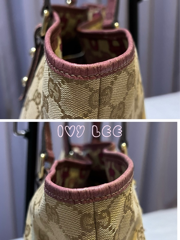 GUCCI 139260 桃紅粉邊 蝴蝶 緹花布 手提包 肩背包 托特包 購物包 BOOKTOTE 優惠款 二手精品-20