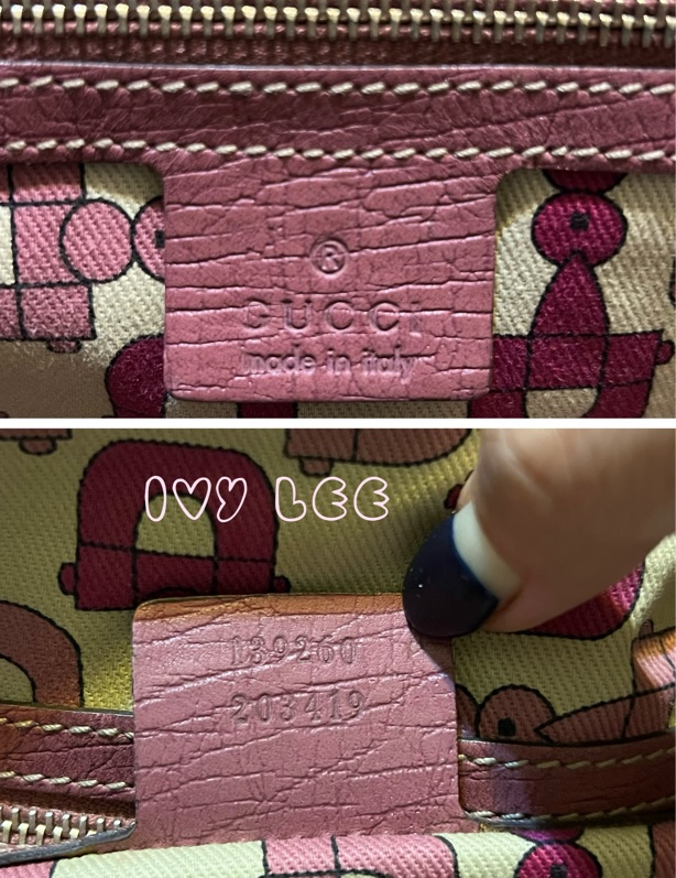 GUCCI 139260 桃紅粉邊 蝴蝶 緹花布 手提包 肩背包 托特包 購物包 BOOKTOTE 優惠款 二手精品-22