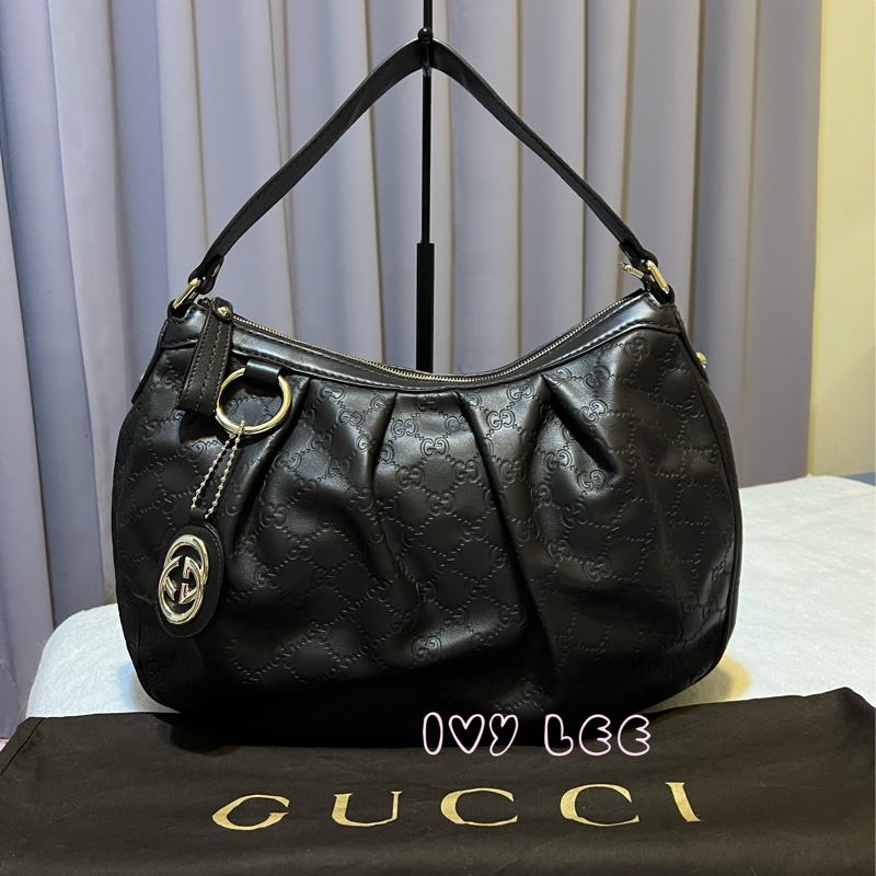GUCCI 深咖啡牛皮 Sukey Hobo 肩背包 手提包（售出） 364843 近新優惠 二手精品-0