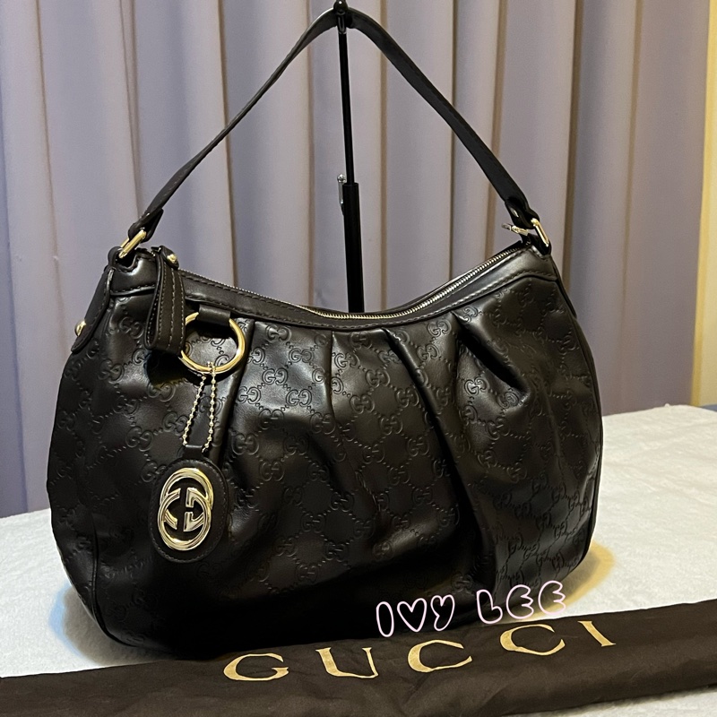 GUCCI 深咖啡牛皮 Sukey Hobo 肩背包 手提包（售出） 364843 近新優惠 二手精品-5