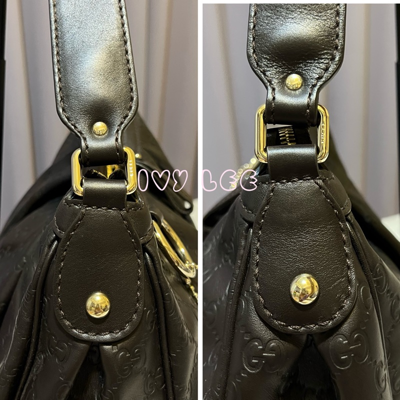 GUCCI 深咖啡牛皮 Sukey Hobo 肩背包 手提包（售出） 364843 近新優惠 二手精品-11