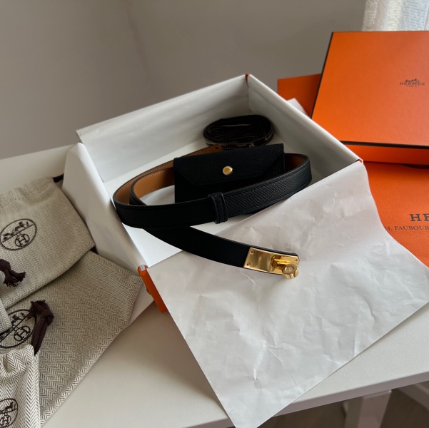 全新 Hermes 愛馬仕 Kelly 黑金 皮帶 Kelly 18 pocket Epsom-0