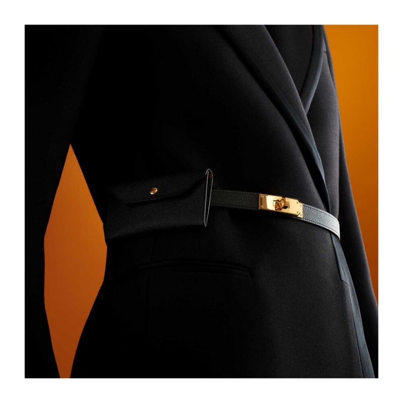 全新 Hermes 愛馬仕 Kelly 黑金 皮帶 Kelly 18 pocket Epsom-4