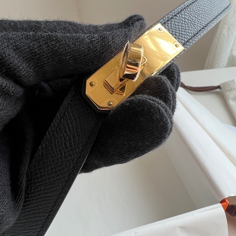 全新 Hermes 愛馬仕 Kelly 黑金 皮帶 Kelly 18 pocket Epsom-6