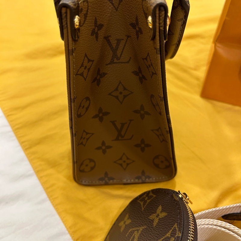 LV 全新onthego 小號/撞色拼接/款背帶+零錢包-16
