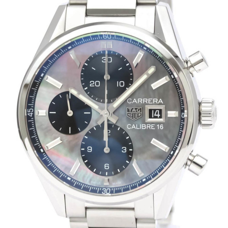 【日本直送】泰格豪雅 Carrera Calibre 16 計時碼錶 MOP 錶盤男士手錶 CBK2116 BF553663-0
