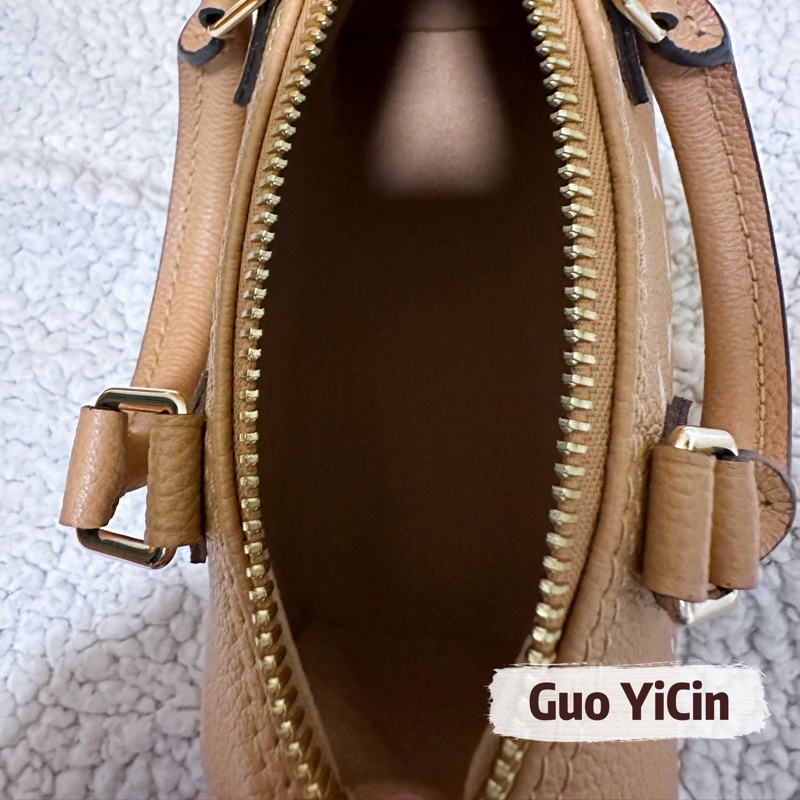 (售出別私訊囉)稀有釋出!全配!LV nano speedy 限定奶茶色晶片款-6