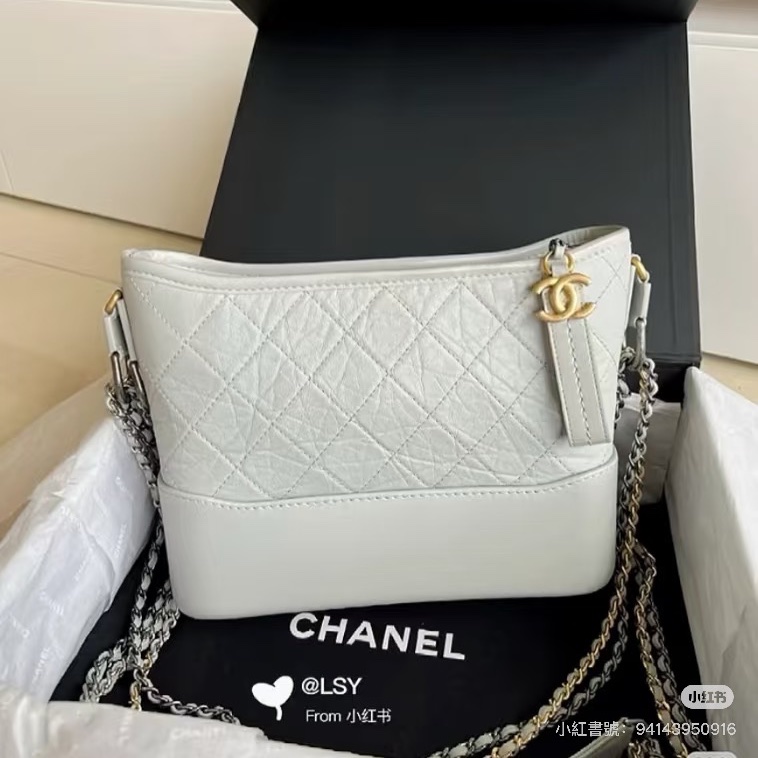 chanel 23P超美 灰藍色流浪包 芯片版 新中號-5