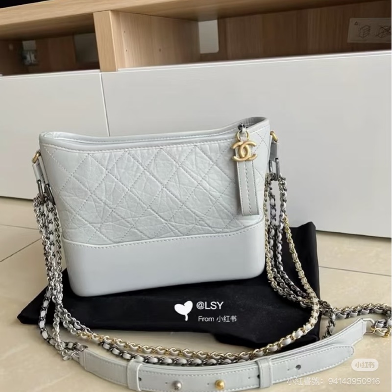 chanel 23P超美 灰藍色流浪包 芯片版 新中號-6