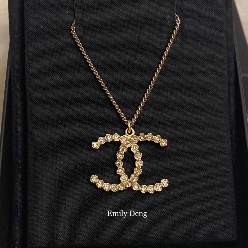 Chanel 經典雙C鑲嵌水鑽項鍊-0