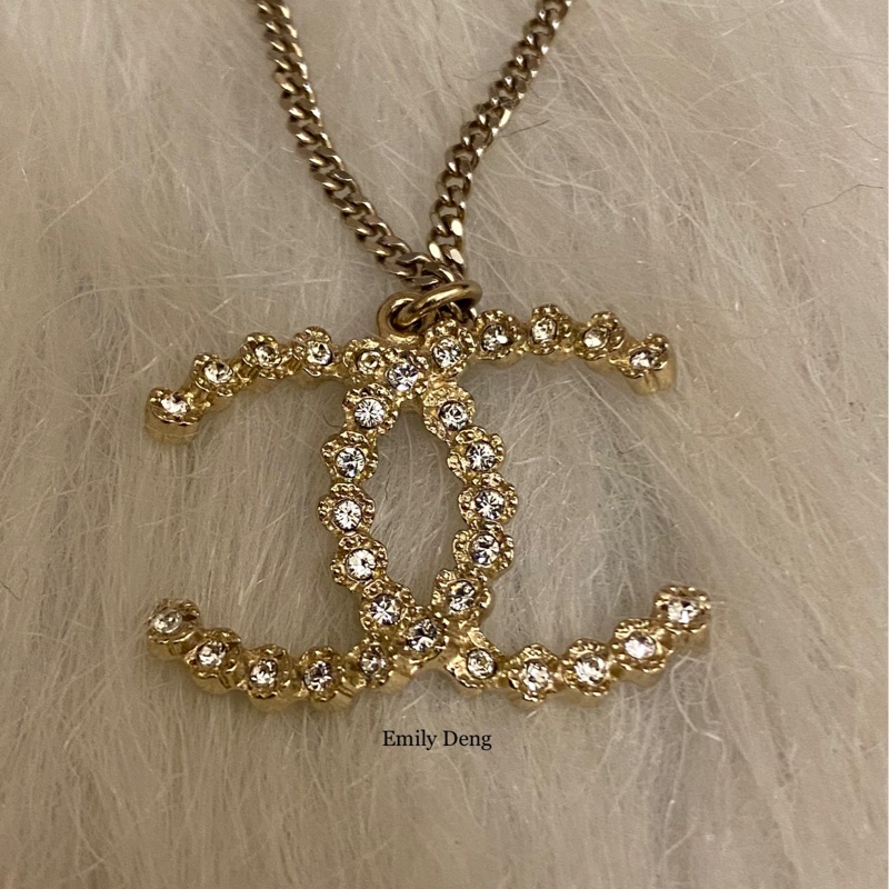 Chanel 經典雙C鑲嵌水鑽項鍊-2