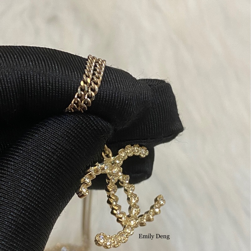 Chanel 經典雙C鑲嵌水鑽項鍊-8