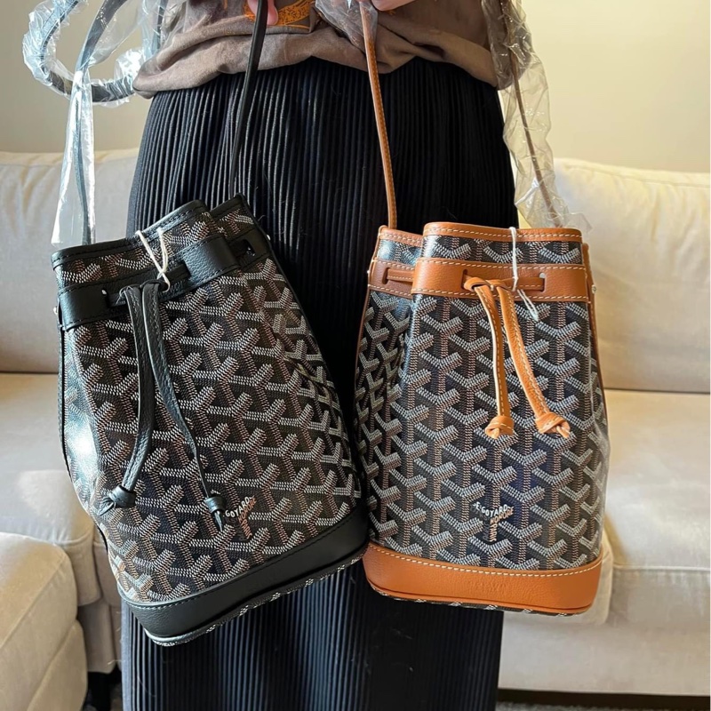 全新Goyard Petit Flot 水桶包 黑色-0