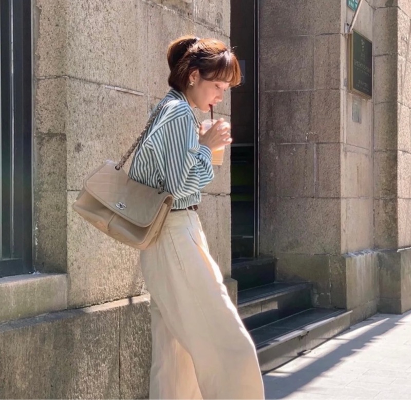 香奈兒 Chanel 中古Vintage麂皮雙口袋流浪機場包-8